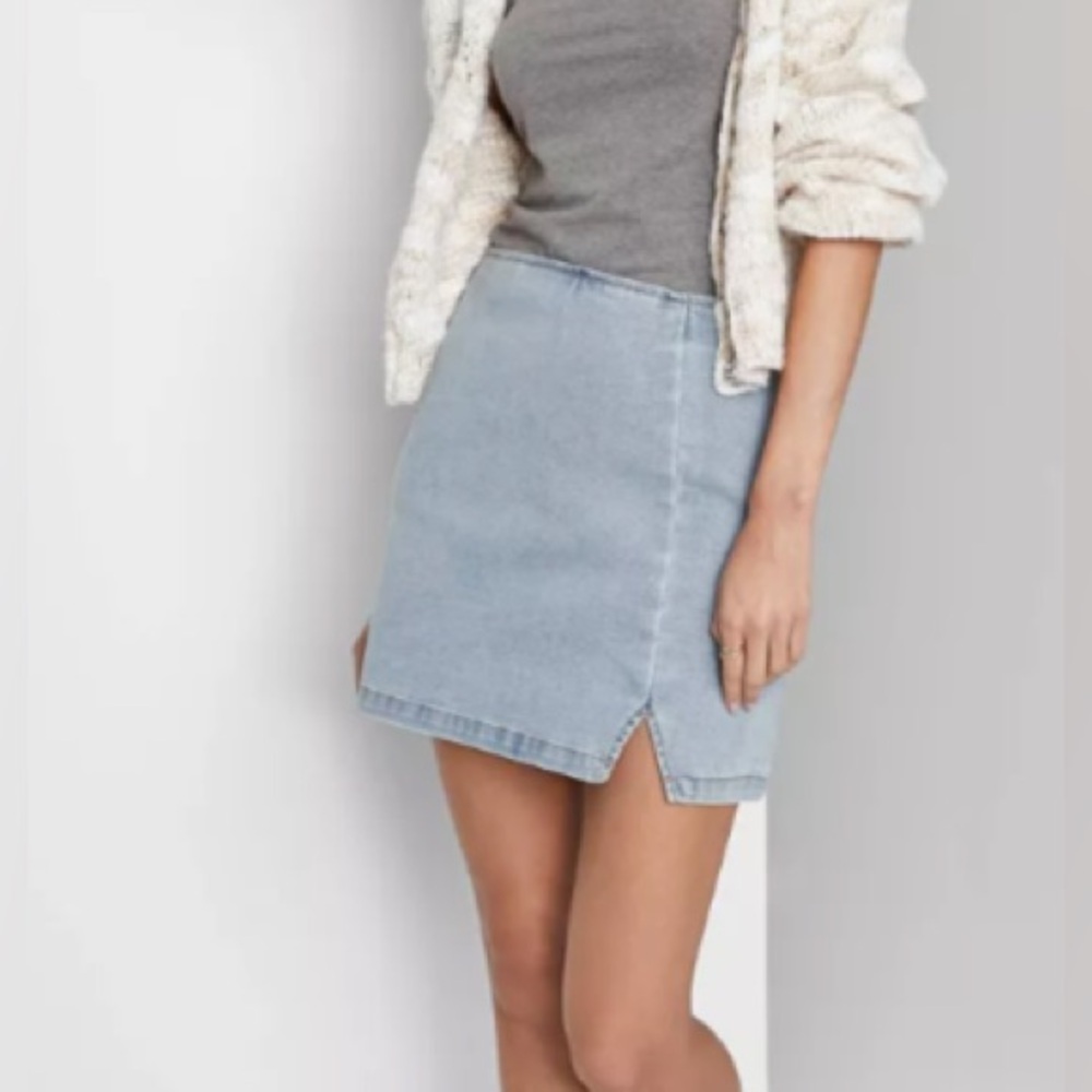 Light Wash Denim Mini Skirt